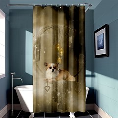 Cute Little Chihuahua With Hearts On The Moon Shower Curtain 36  x 72  (Stall) 