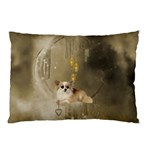 Cute Little Chihuahua With Hearts On The Moon Pillow Case (Two Sides) Front