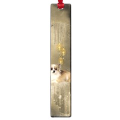 Cute Little Chihuahua With Hearts On The Moon Large Book Marks