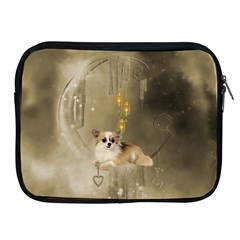 Cute Little Chihuahua With Hearts On The Moon Apple Ipad 2/3/4 Zipper Cases by FantasyWorld7