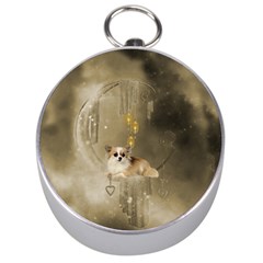 Cute Little Chihuahua With Hearts On The Moon Silver Compasses by FantasyWorld7