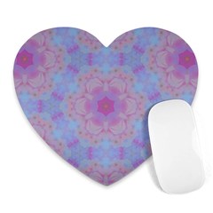 Violet Mandala Floral Pattern Heart Mousepads by WensdaiAmbrose