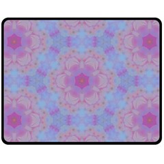 Violet Mandala Floral Pattern Double Sided Fleece Blanket (medium)  by WensdaiAmbrose