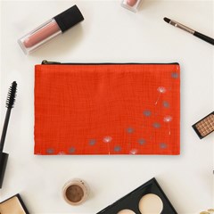 Dandelion Wishes - Red Cosmetic Bag (medium) by WensdaiAmbrose