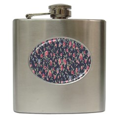 Polka Dotted Rosebuds Hip Flask (6 Oz) by retrotoomoderndesigns