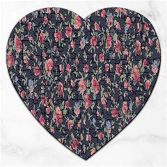 Polka Dotted Rosebuds Jigsaw Puzzle (heart) by retrotoomoderndesigns