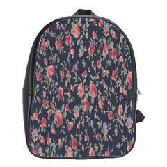 Polka Dotted Rosebuds School Bag (large) by retrotoomoderndesigns