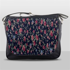 Polka Dotted Rosebuds Messenger Bag by retrotoomoderndesigns