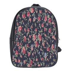 Polka Dotted Rosebuds School Bag (xl) by retrotoomoderndesigns