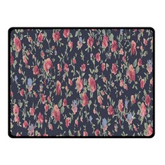 Polka Dotted Rosebuds Double Sided Fleece Blanket (small)  by retrotoomoderndesigns