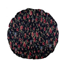 Polka Dotted Rosebuds Standard 15  Premium Flano Round Cushions by retrotoomoderndesigns