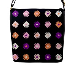 Daisy Deco Flap Closure Messenger Bag (l) by WensdaiAmbrose