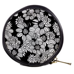 Black & White Floral Mini Makeup Bag by WensdaiAmbrose