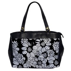 Black & White Floral Oversize Office Handbag by WensdaiAmbrose