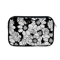 Black & White Floral Apple Macbook Pro 13  Zipper Case by WensdaiAmbrose