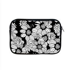 Black & White Floral Apple Macbook Pro 15  Zipper Case by WensdaiAmbrose