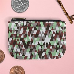 Coco Mint Triangles Mini Coin Purse by WensdaiAmbrose