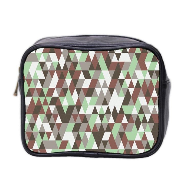 Coco Mint Triangles Mini Toiletries Bag (Two Sides)