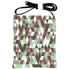 Coco Mint Triangles Shoulder Sling Bag by WensdaiAmbrose