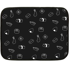 Sushi Pattern - Greyscale Double Sided Fleece Blanket (mini)  by WensdaiAmbrose