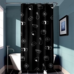 Sushi Pattern - Greyscale Shower Curtain 36  X 72  (stall)  by WensdaiAmbrose