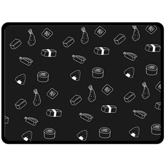 Sushi Pattern - Greyscale Double Sided Fleece Blanket (large)  by WensdaiAmbrose