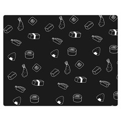 Sushi Pattern - Greyscale Double Sided Flano Blanket (medium)  by WensdaiAmbrose