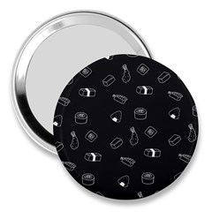 Sushi Pattern - Greyscale 3  Handbag Mirrors by WensdaiAmbrose