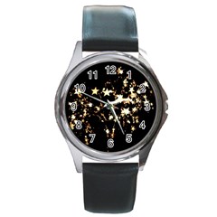 Shooting Stars Round Metal Watch by WensdaiAmbrose