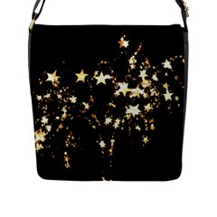 Shooting Stars Flap Closure Messenger Bag (l) by WensdaiAmbrose