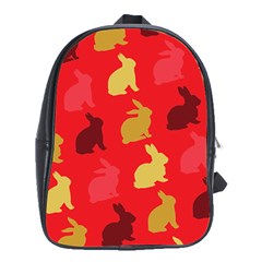 Rabbit, Rabbit - Red School Bag (xl) by WensdaiAmbrose