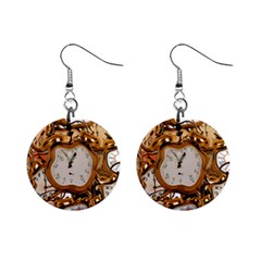 Time Clock Watches Mini Button Earrings