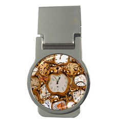 Time Clock Watches Money Clips (round)  by Mariart