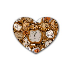 Time Clock Watches Heart Coaster (4 Pack)  by Mariart