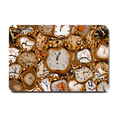 Time Clock Watches Small Doormat  by Mariart