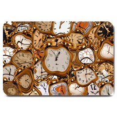 Time Clock Watches Large Doormat  by Mariart