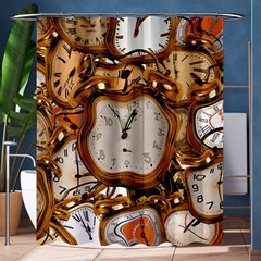 Time Clock Watches Shower Curtain 60  X 72  (medium)  by Mariart