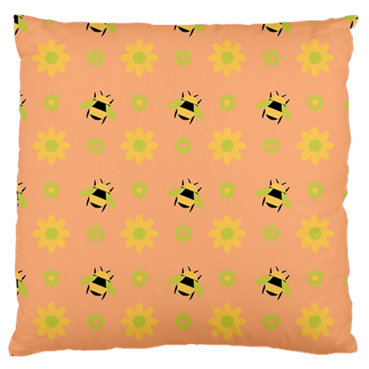 Honey Bee Mine Large Flano Cushion Case (Two Sides)