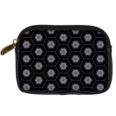 Geometric Pattern - Black Digital Camera Leather Case by WensdaiAmbrose