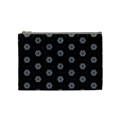 Geometric Pattern - Black Cosmetic Bag (medium) by WensdaiAmbrose