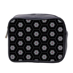 Geometric Pattern - Black Mini Toiletries Bag (two Sides) by WensdaiAmbrose