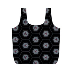 Geometric Pattern - Black Full Print Recycle Bag (m) by WensdaiAmbrose