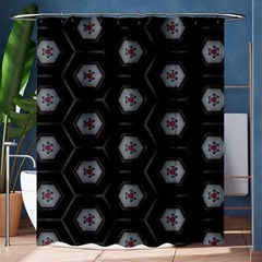 Geometric Pattern - Black Shower Curtain 60  X 72  (medium)  by WensdaiAmbrose