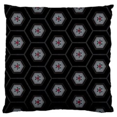 Geometric Pattern - Black Large Cushion Case (one Side) by WensdaiAmbrose