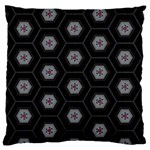 Geometric Pattern - Black Large Flano Cushion Case (Two Sides) Back