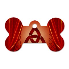 The Celtic Knot In Red Colors Dog Tag Bone (two Sides) by FantasyWorld7