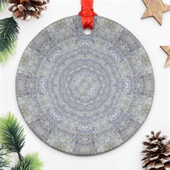 Lace Flower Planet And Decorative Star Ornament (round) by pepitasart