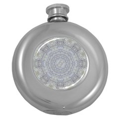 Lace Flower Planet And Decorative Star Round Hip Flask (5 Oz) by pepitasart