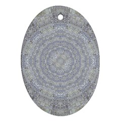 Lace Flower Planet And Decorative Star Oval Ornament (two Sides) by pepitasart