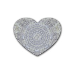 Lace Flower Planet And Decorative Star Rubber Coaster (heart)  by pepitasart